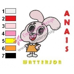Anais Watterson Amazing World of Gumball Embroidery Design